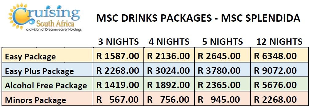 Drink Packages MSC