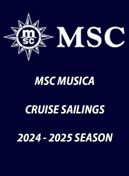 MSC MUSICA SAILINGS 2024 TO 2025